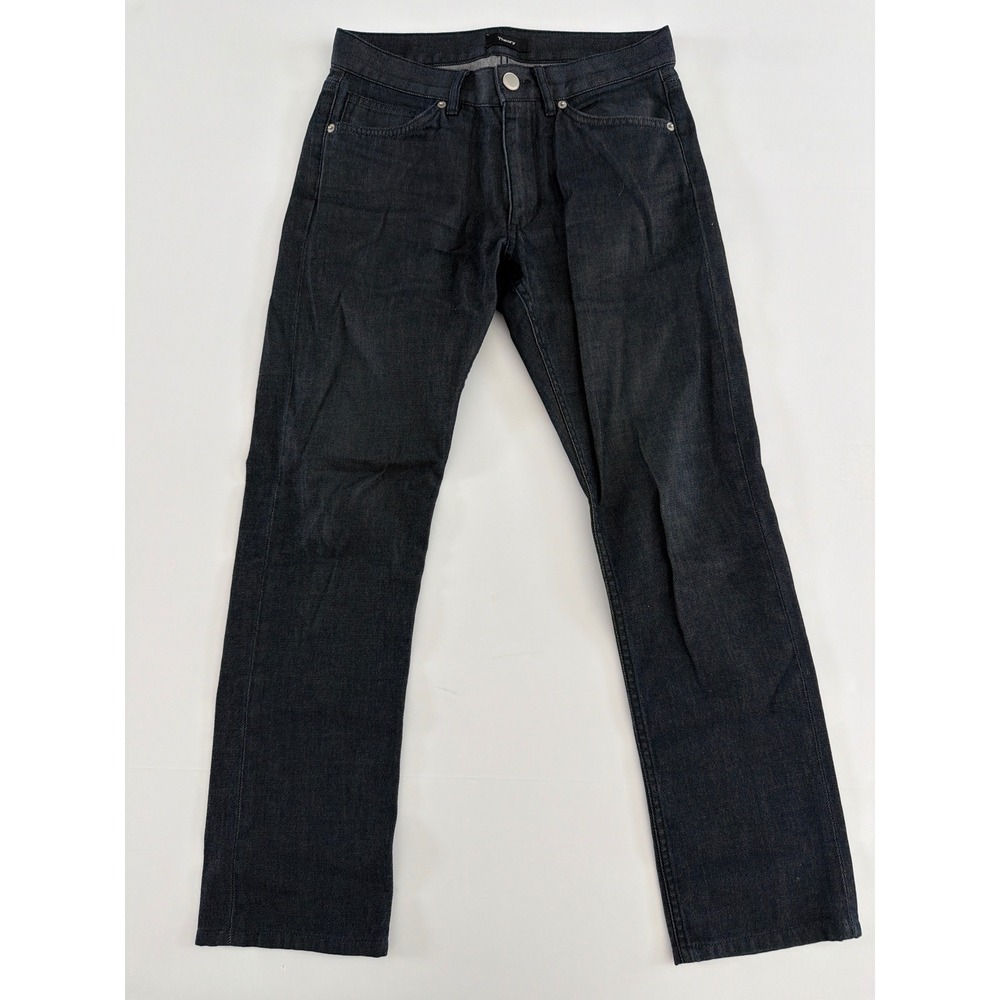 Theory Mens Dark Blue Denim Straight Leg Jeans Size 28 Indigo Made in Turkey‎